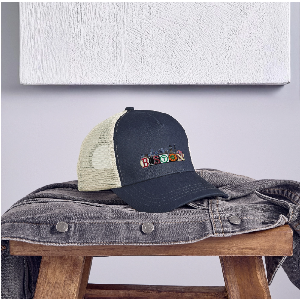 BOSTON SKYLINE Eco Trucker Cap - pacific/oyster