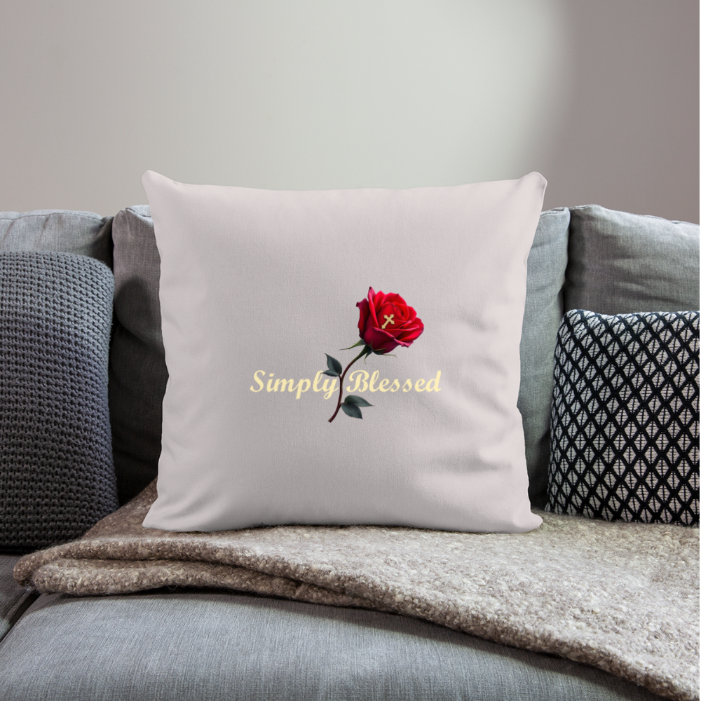 Simply Blessed Throw Pillow Cover 18” x 18” - light taupe