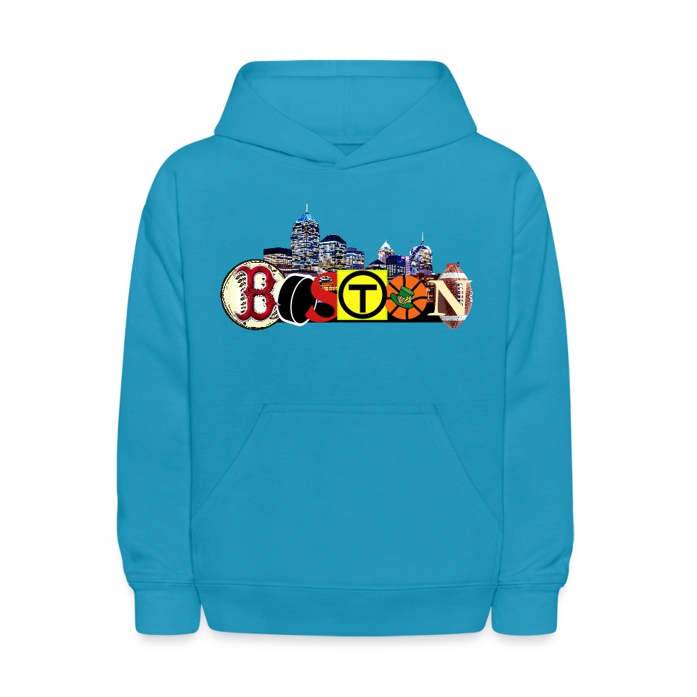 BOSTON SKYLINE Kids' Hoodie - turquoise