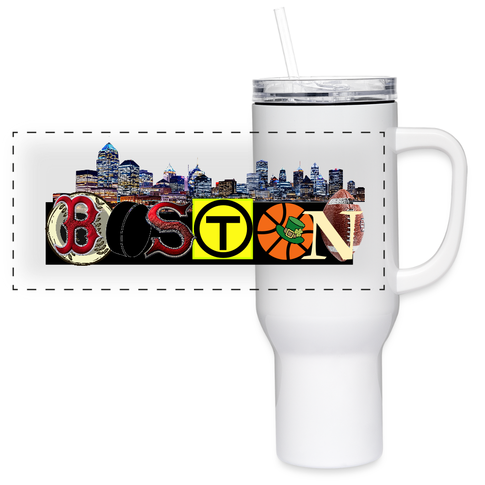 BOSTON SKYLINE 40 oz Stainless Steel Travel Tumbler - white