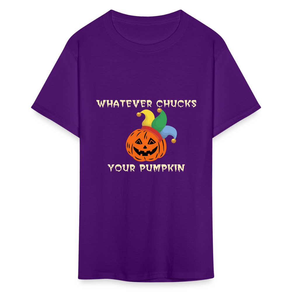SIE CAPS WHATEVER CHUCKS YOUR PUMPKIN Hanes Unisex T-Shirt - purple