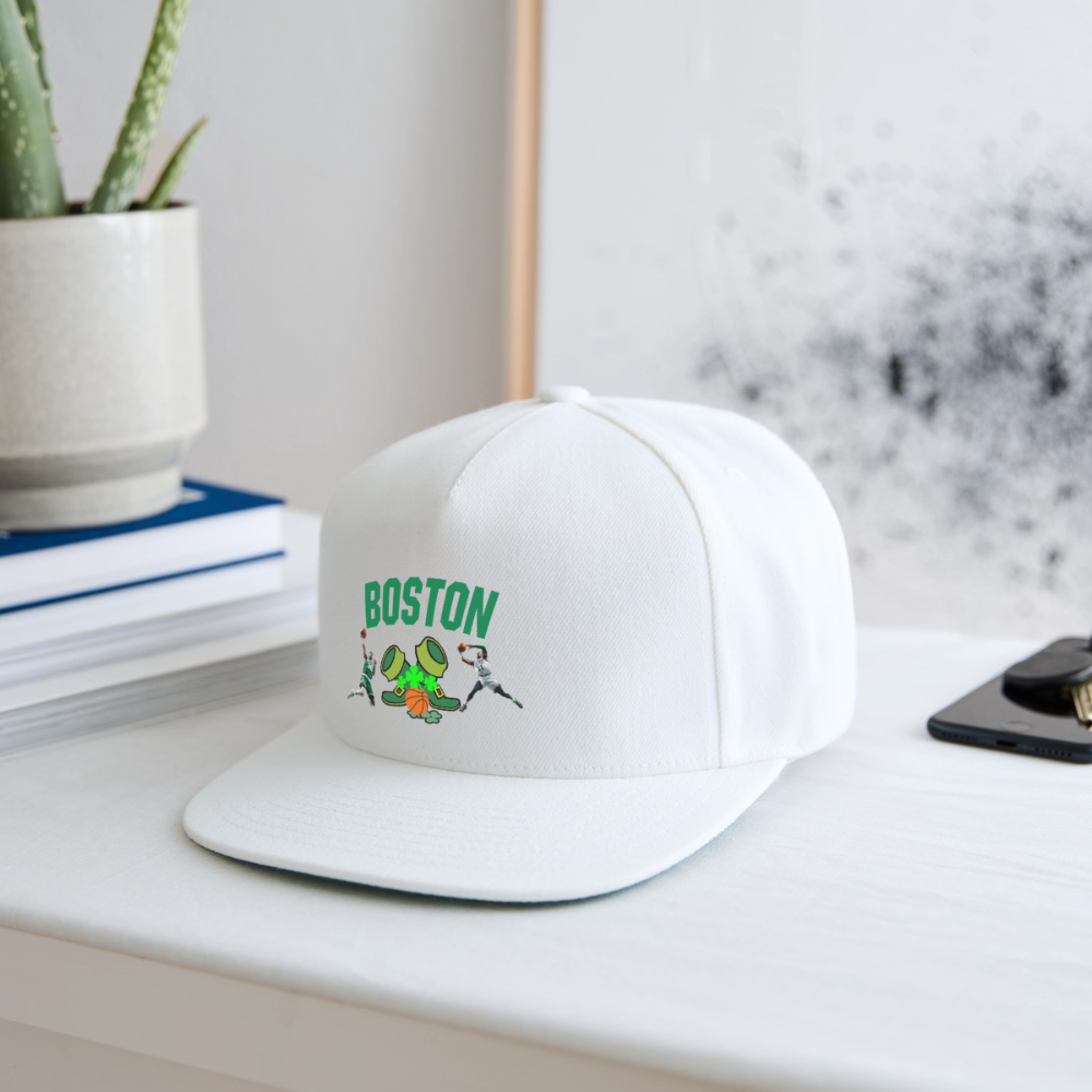 BOSTON B BALL Original Snapback Baseball Cap - white
