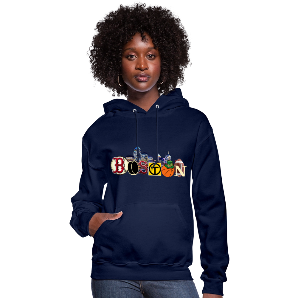 BOSTON SKYLINE Women's Hoodie - navy