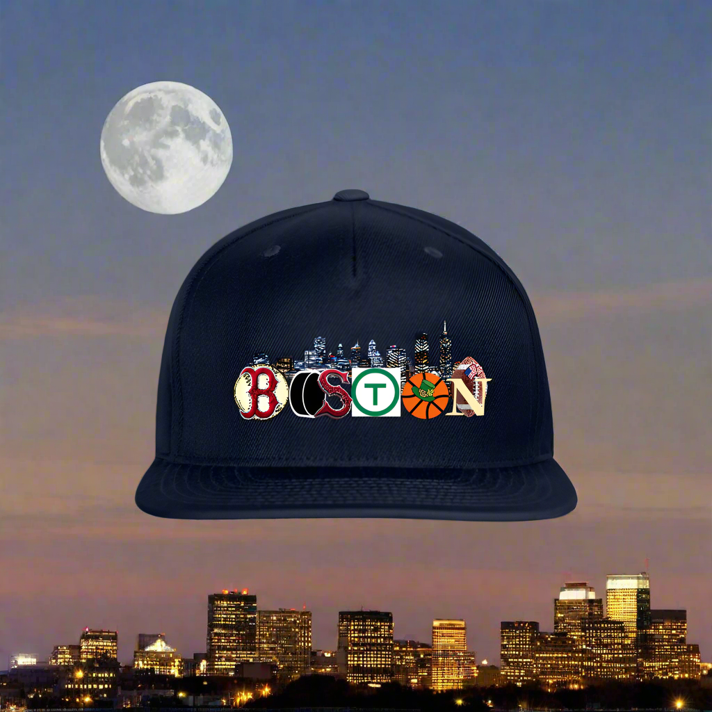 BOSTON SKYLINE AUTHENTIC Snapback Baseball Cap - navy