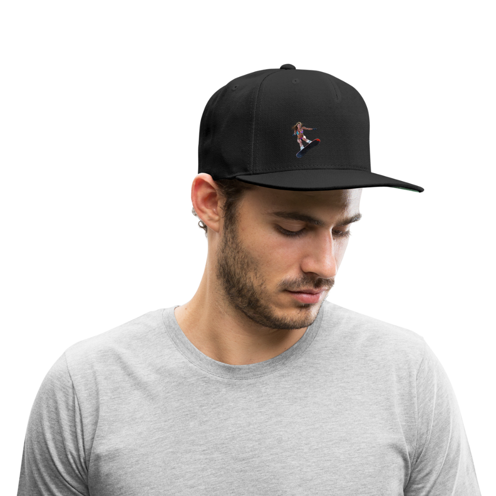 Snow Bunny 1 Authentic Snapback Baseball Cap - black