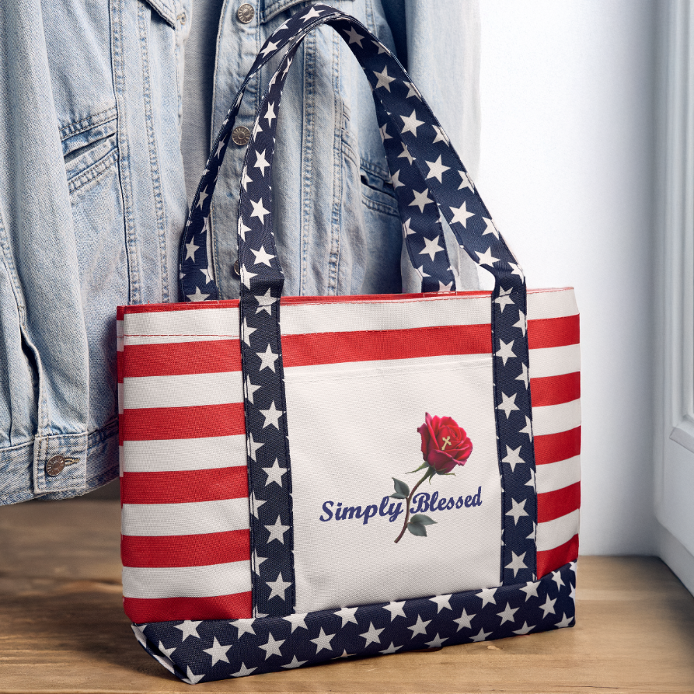 Simply Blessed Americana Tote Bag - red/white/blue