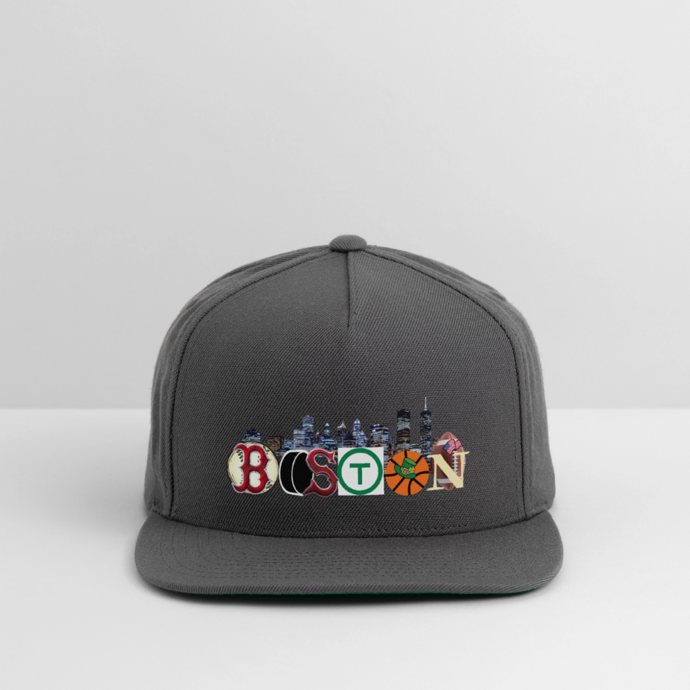 BOSTON SKYLINE AUTHENTIC Snapback Baseball Cap - dark grey