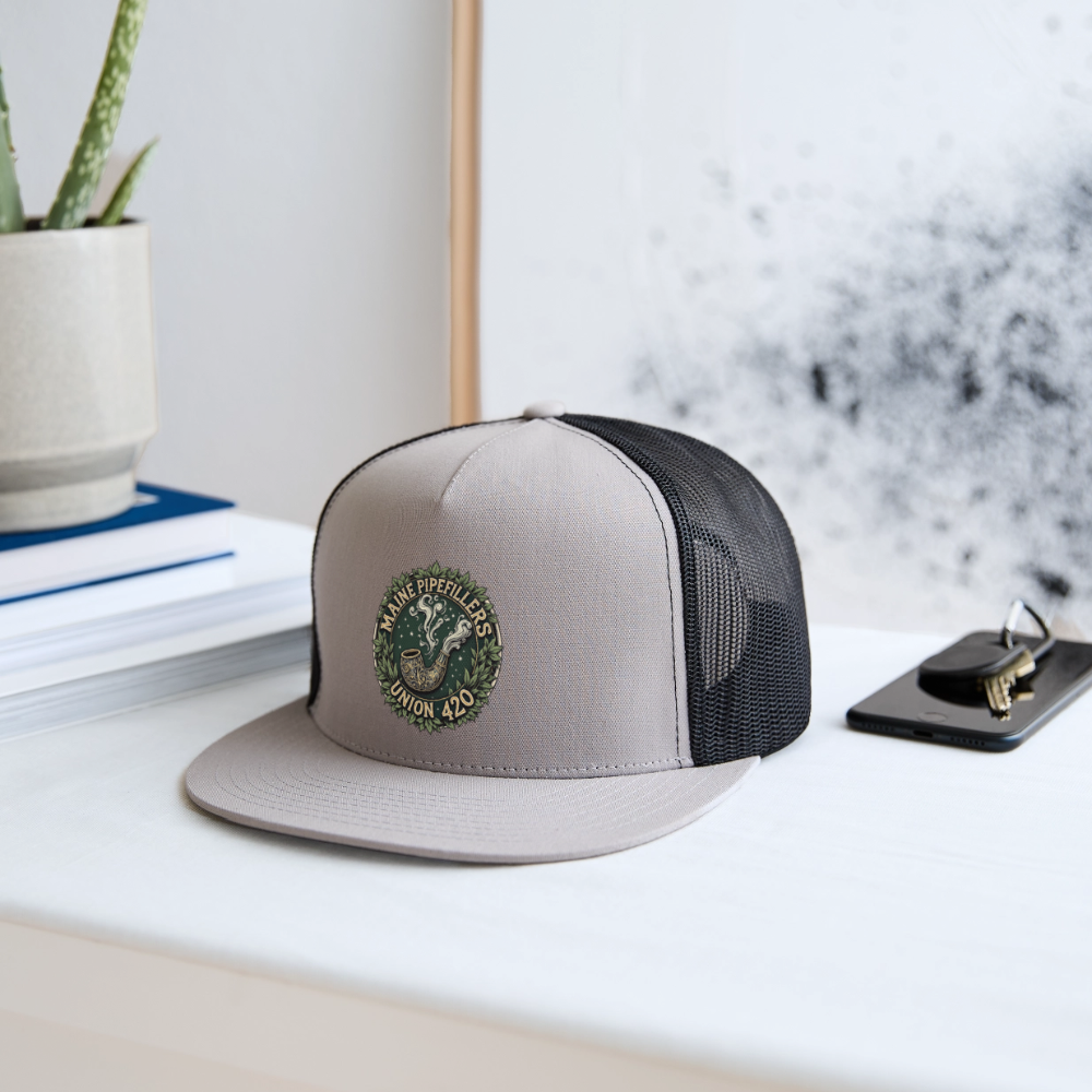 MAINE PIPEFITTERS UNION 420 Camo Snapback Trucker Cap - gray/black