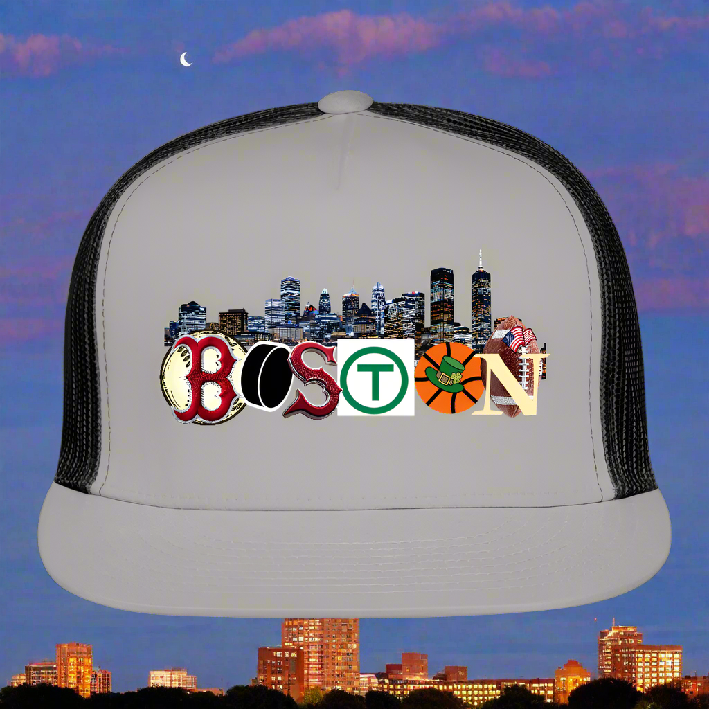 BOSTON SKYLINE AUTHENTIC Trucker Hat - gray/black