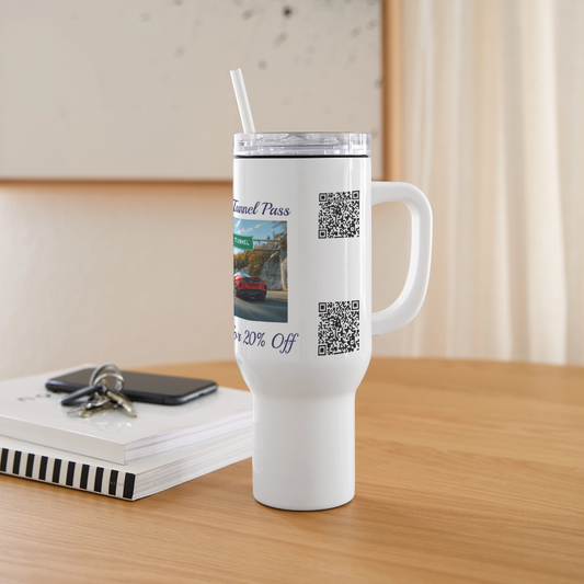 BABOOSIC LAKE TUNNEL PASS 40 oz Stainless Steel Travel Tumbler - white