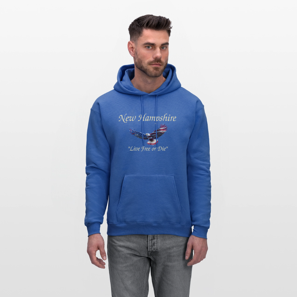 NH Live Free or Die Flying Eagle Men's Hoodie - royal blue