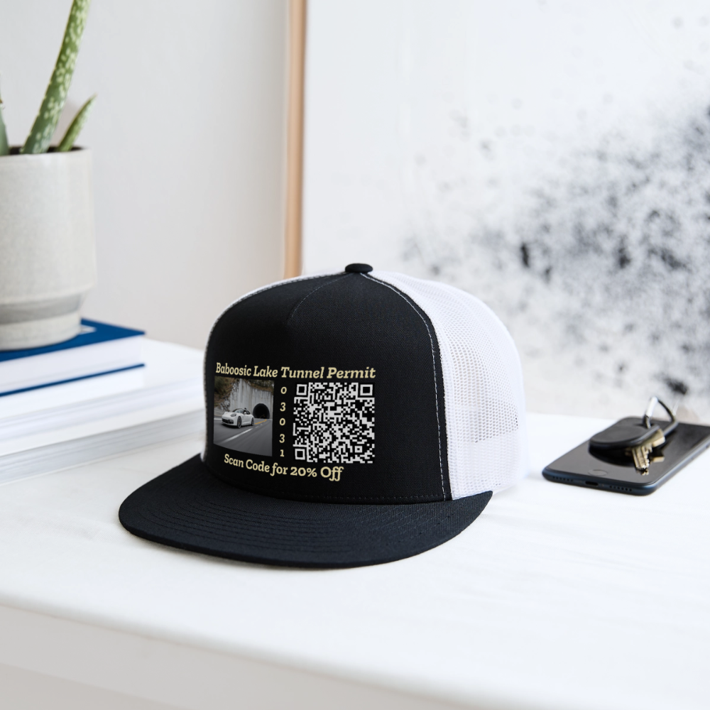 BABOOSIC LAKE TUNNEL PERMIT Trucker Hat - black/white
