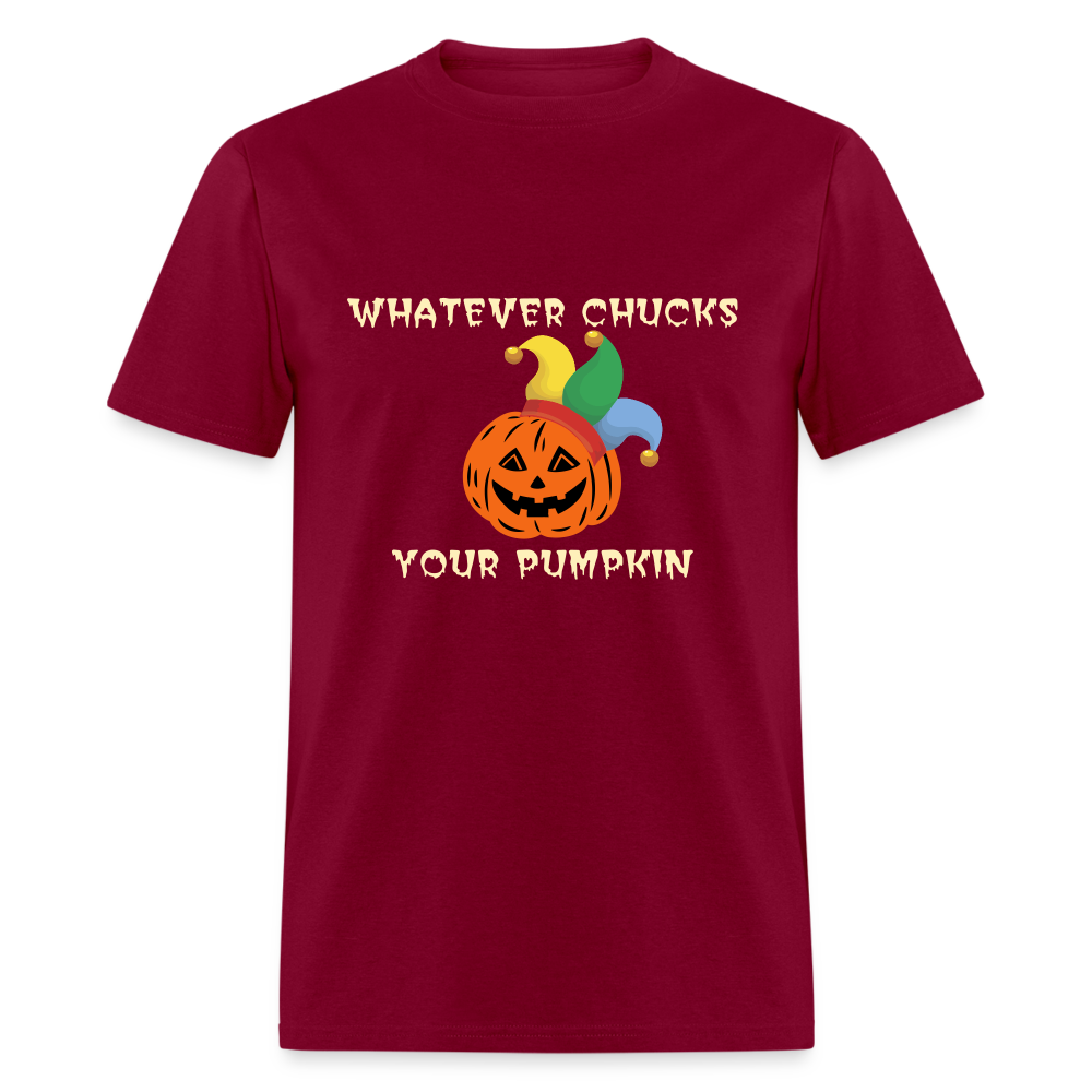 SIE CAPS WHATEVER CHUCKS YOUR PUMPKIN Hanes Unisex T-Shirt - burgundy