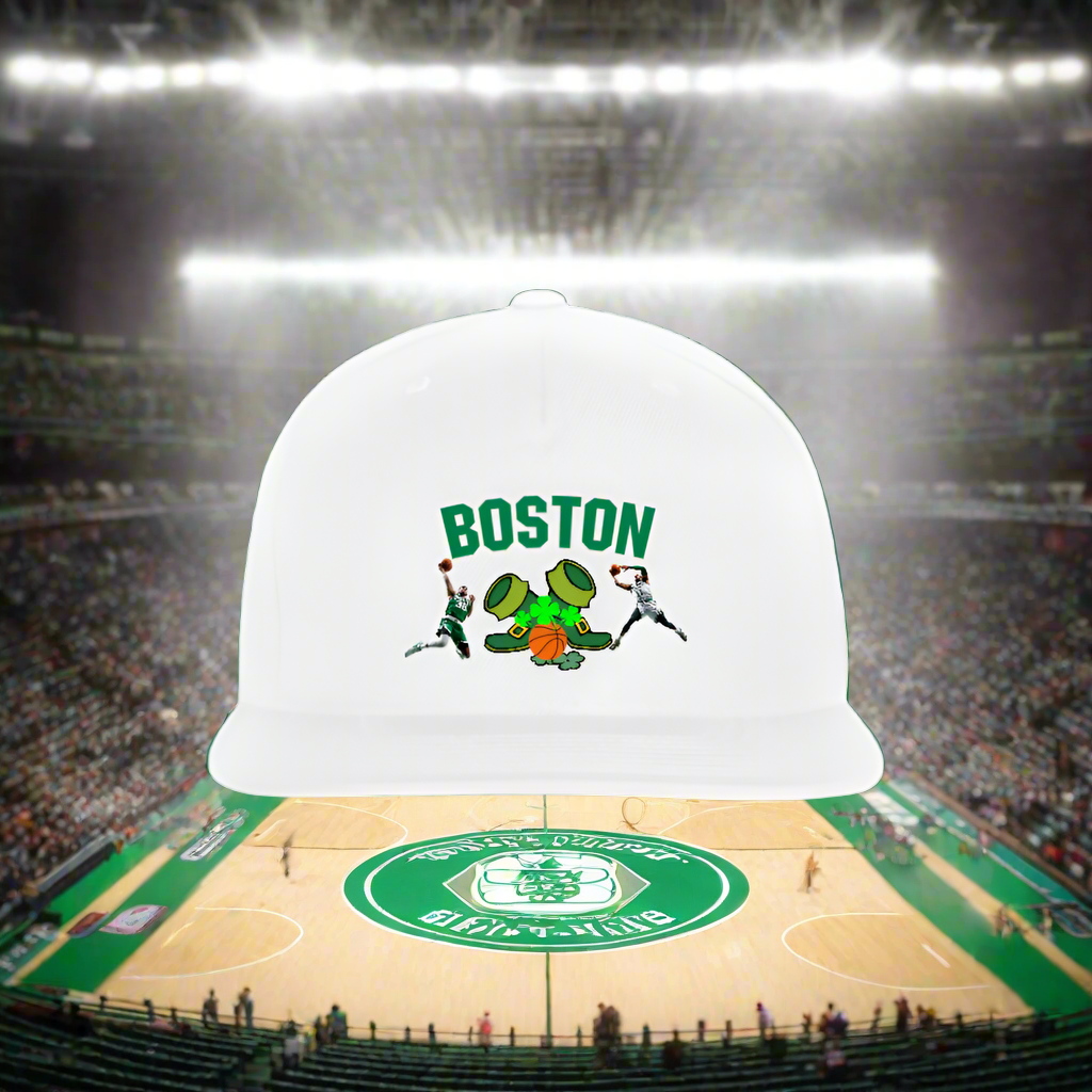 BOSTON B BALL Original Snapback Baseball Cap - white