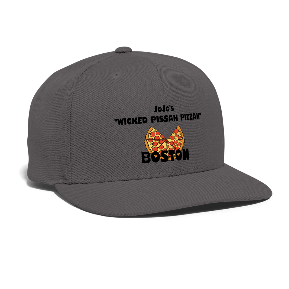 JoJo's "WICKED PISSAH PIZZAH BOSTON" Original Snapback Baseball Cap - dark grey