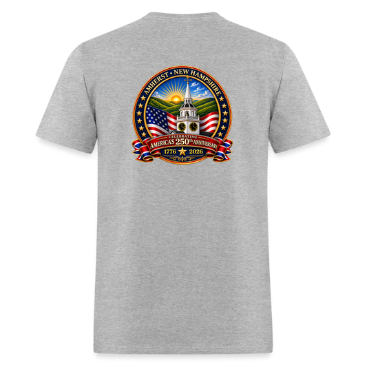 AMHERST SAMPLE DESIGN WAVING FLAGS Men's T-Shirt | GILDAN 5000 - heather gray