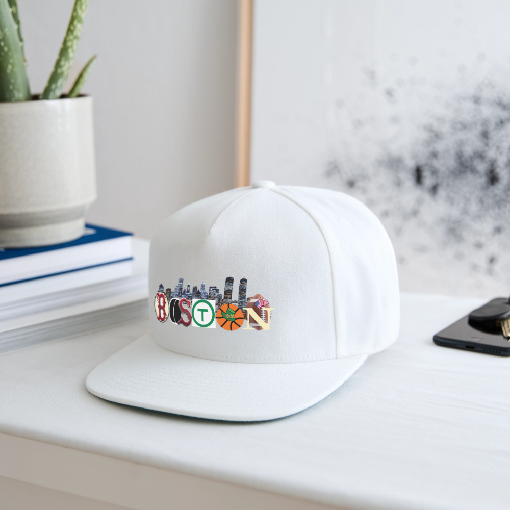 BOSTON SKYLINE AUTHENTIC Snapback Baseball Cap - white