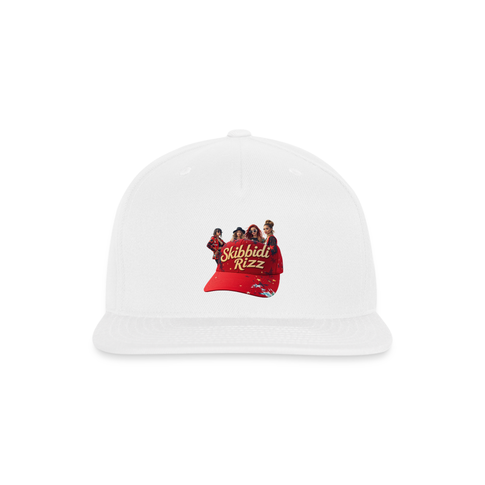 Skibbidi Rizz Authentic Snapback Baseball Cap - white