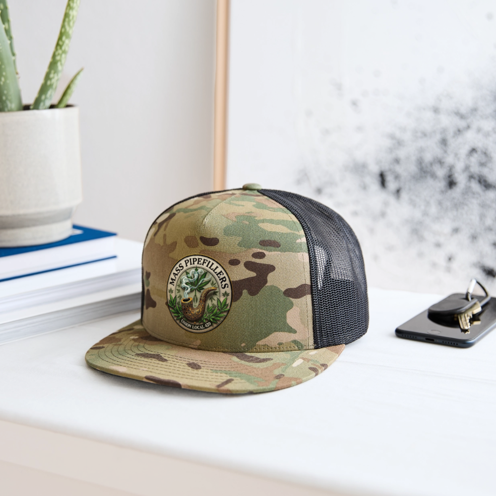 MASS PIPEFILLERS UNION LOCAL 420 Trucker Hat - MultiCam\black