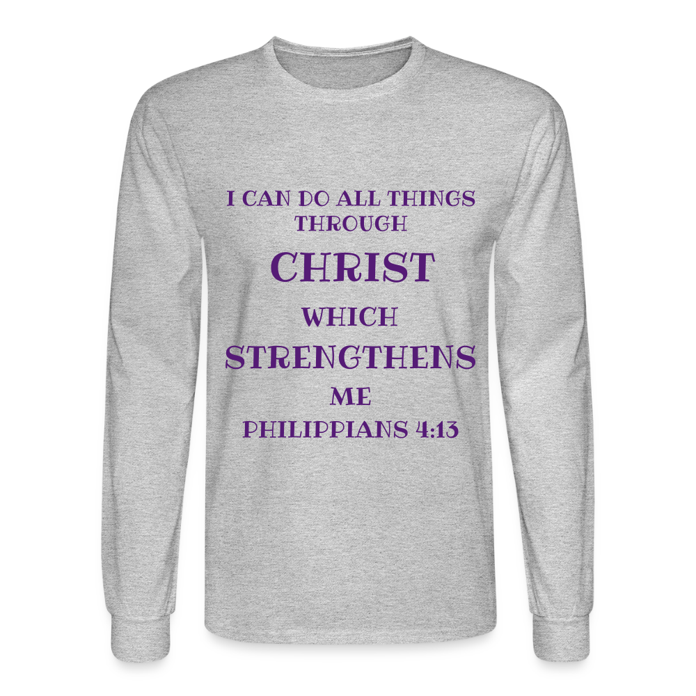 Philippians 4:13 Men's Long Sleeve T-Shirt - heather gray
