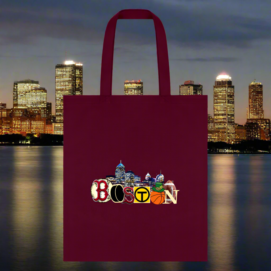 BOSTON SKYLINE Tote Bag - burgundy