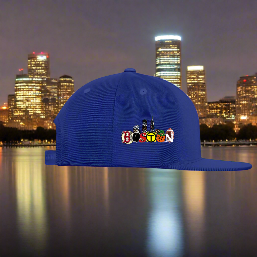BOSTON SKYLINE JUMPBALL The Original Snapback Baseball Cap - royal blue