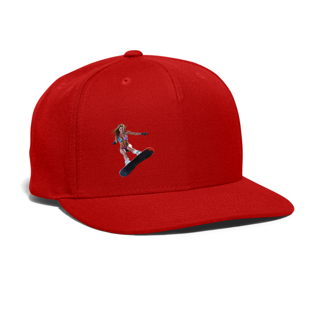Snow Bunny 1 Authentic Snapback Baseball Cap - red