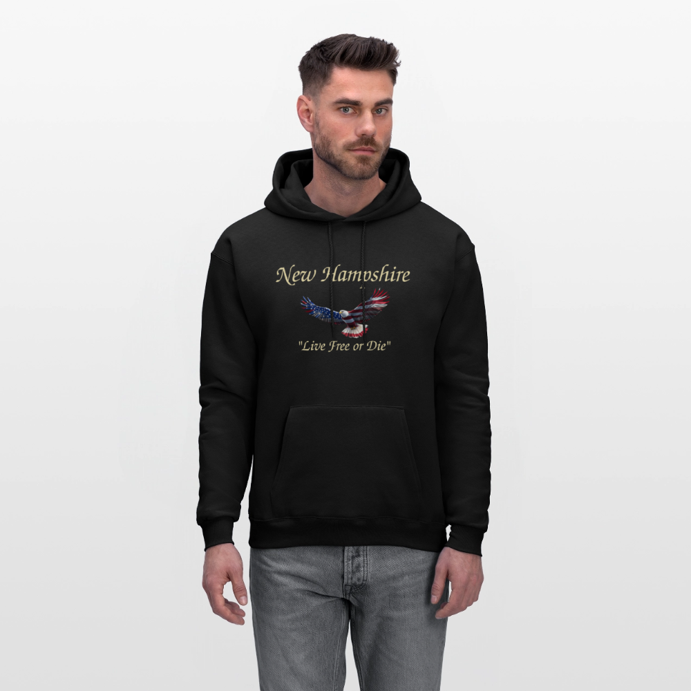 NH Live Free or Die Flying Eagle Men's Hoodie - black
