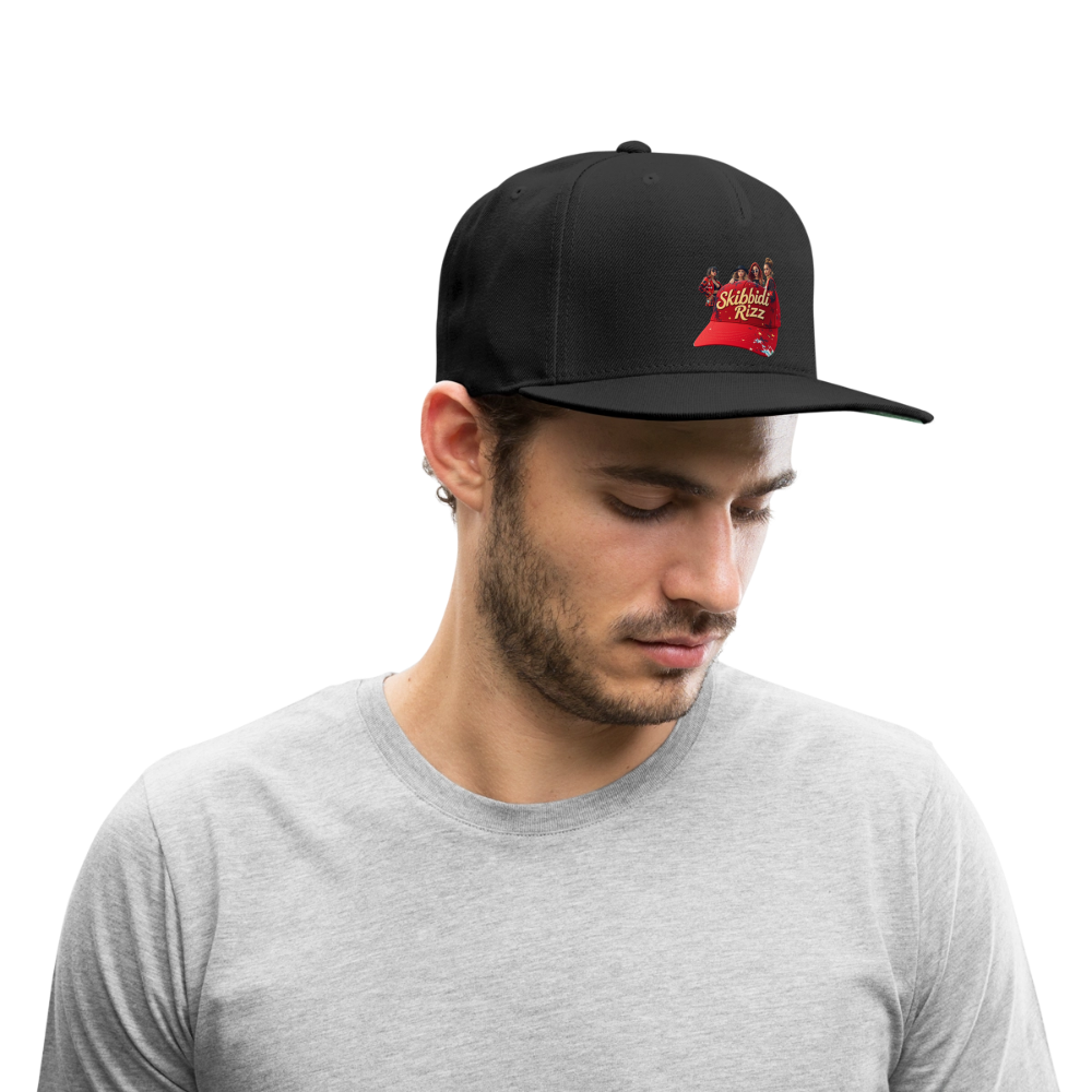 Skibbidi Rizz Authentic Snapback Baseball Cap - black