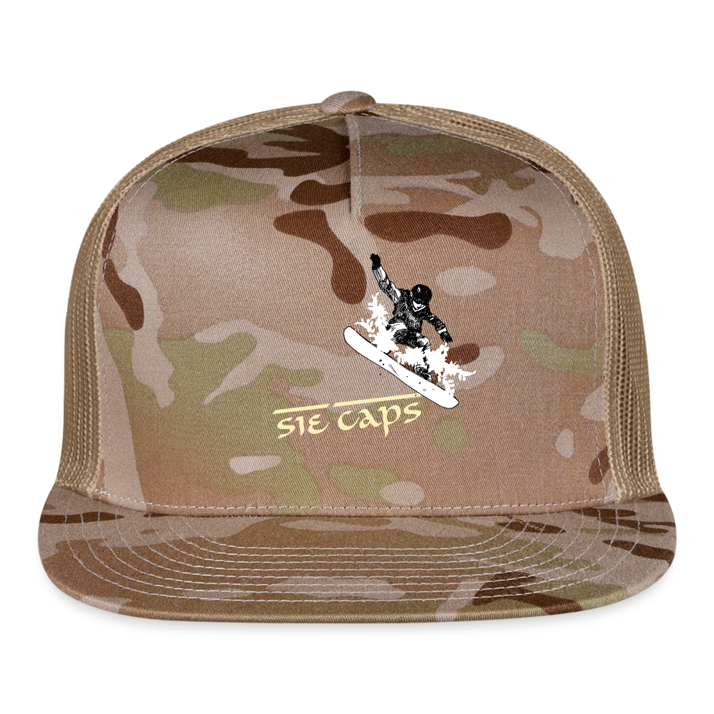 CAMO SNOWBOARDER Pow HITTIN CAMO SNAPBACK CAP - MultiCam\tan