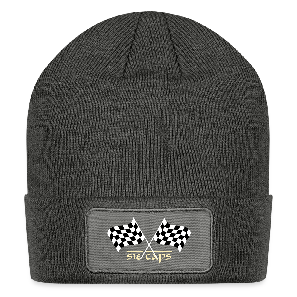 Patch Beanie - charcoal grey