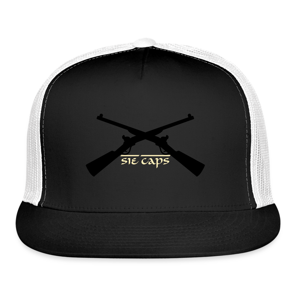 SIE CAPS "CROSSED RIFELS" Vented Snapback Cap - black/white