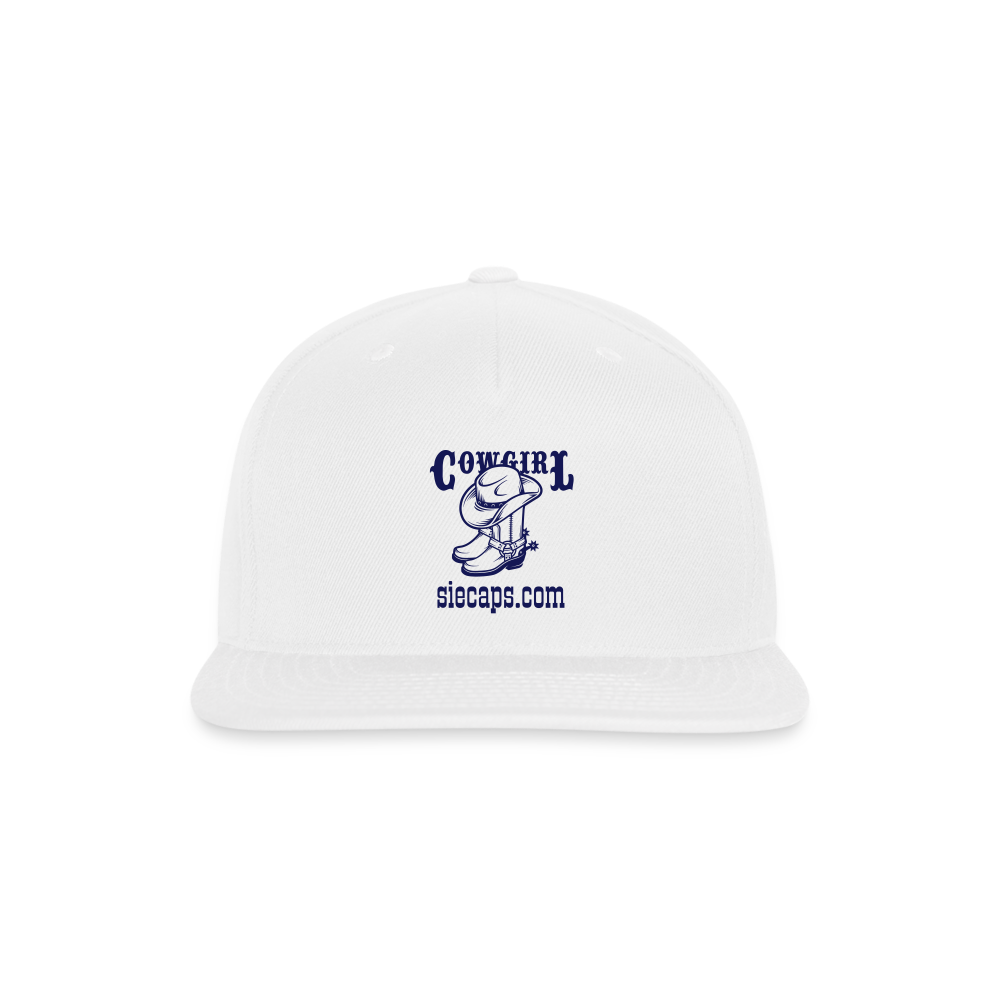 Cowgirl Jess Snapback Baseball Cap - white