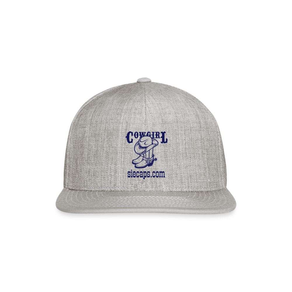 Cowgirl Jess Snapback Baseball Cap - heather gray