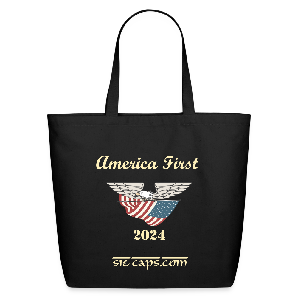 SIE CAPS "AMERICA FIRST 2024" Eco-Friendly Cotton Tote - black