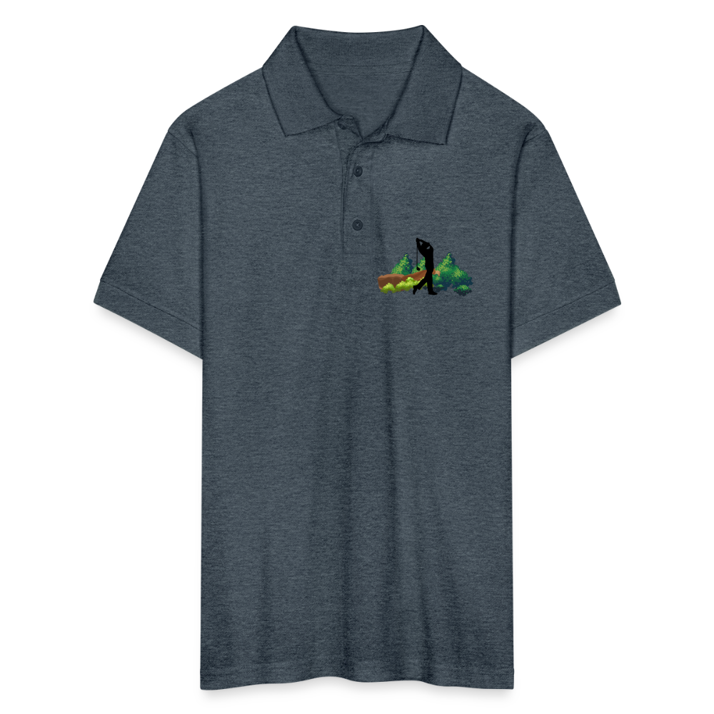 SIE CAPS "GOLFER TEE OFF" Polo Shirt - deep heather