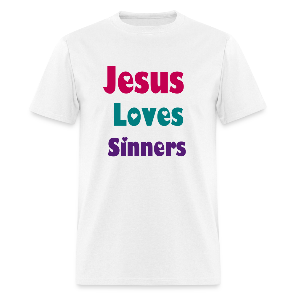 SIE CAPS Jesus Loves Sinners Unisex Classic T-Shirt - white
