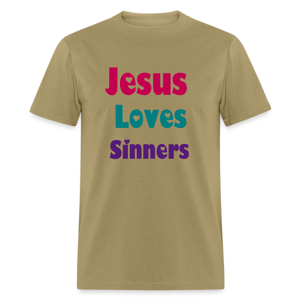 SIE CAPS Jesus Loves Sinners Unisex Classic T-Shirt - khaki