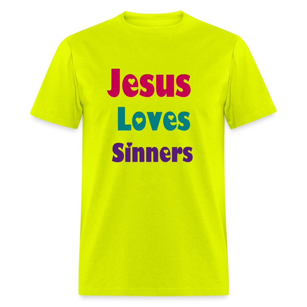 SIE CAPS Jesus Loves Sinners Unisex Classic T-Shirt - safety green