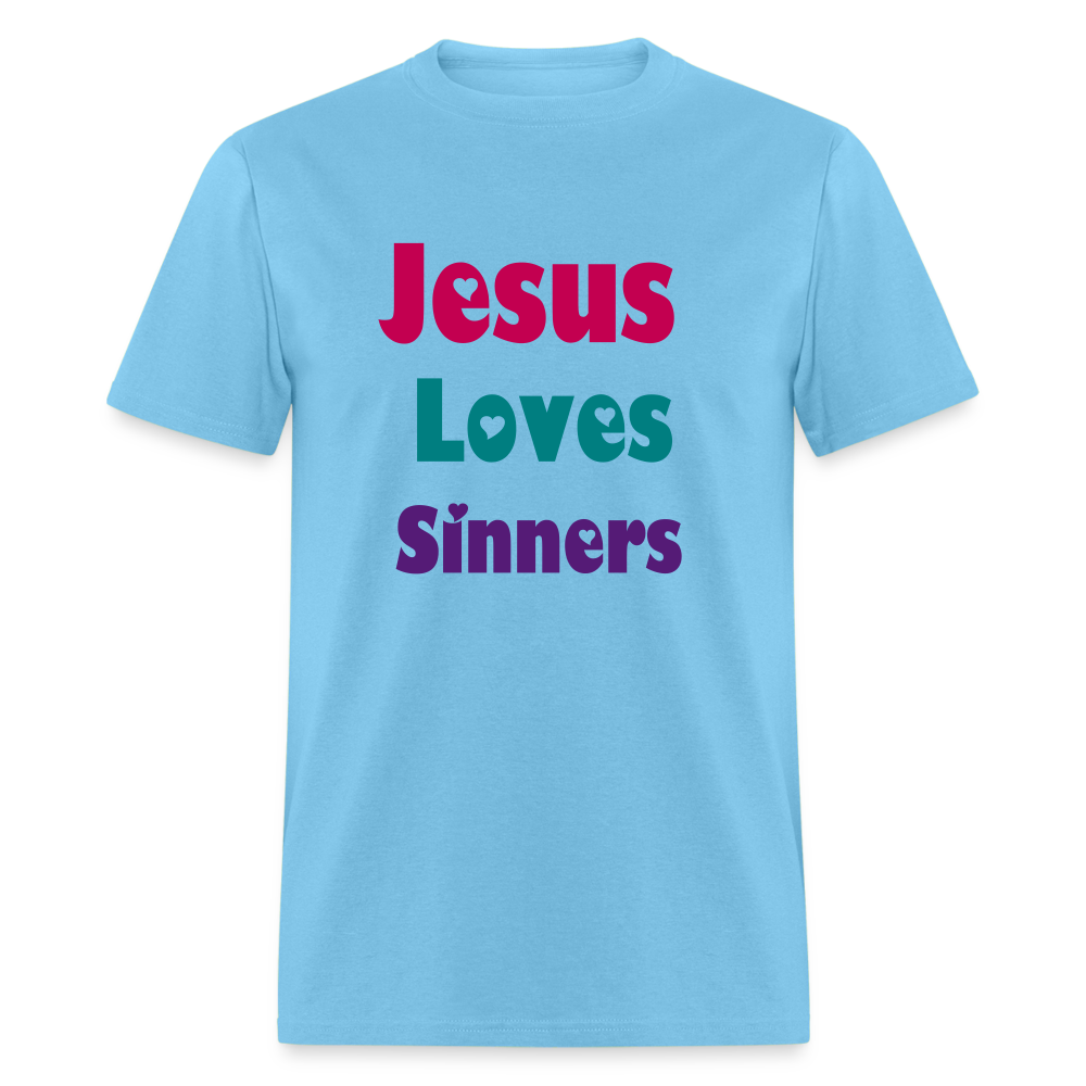 SIE CAPS Jesus Loves Sinners Unisex Classic T-Shirt - aquatic blue