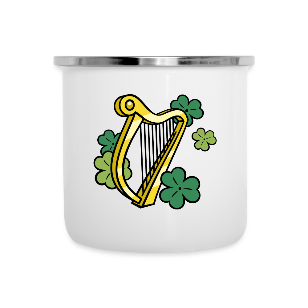 SIE CAPS "IRISH HARP AND SHAMROCKS" Camper Mug - white
