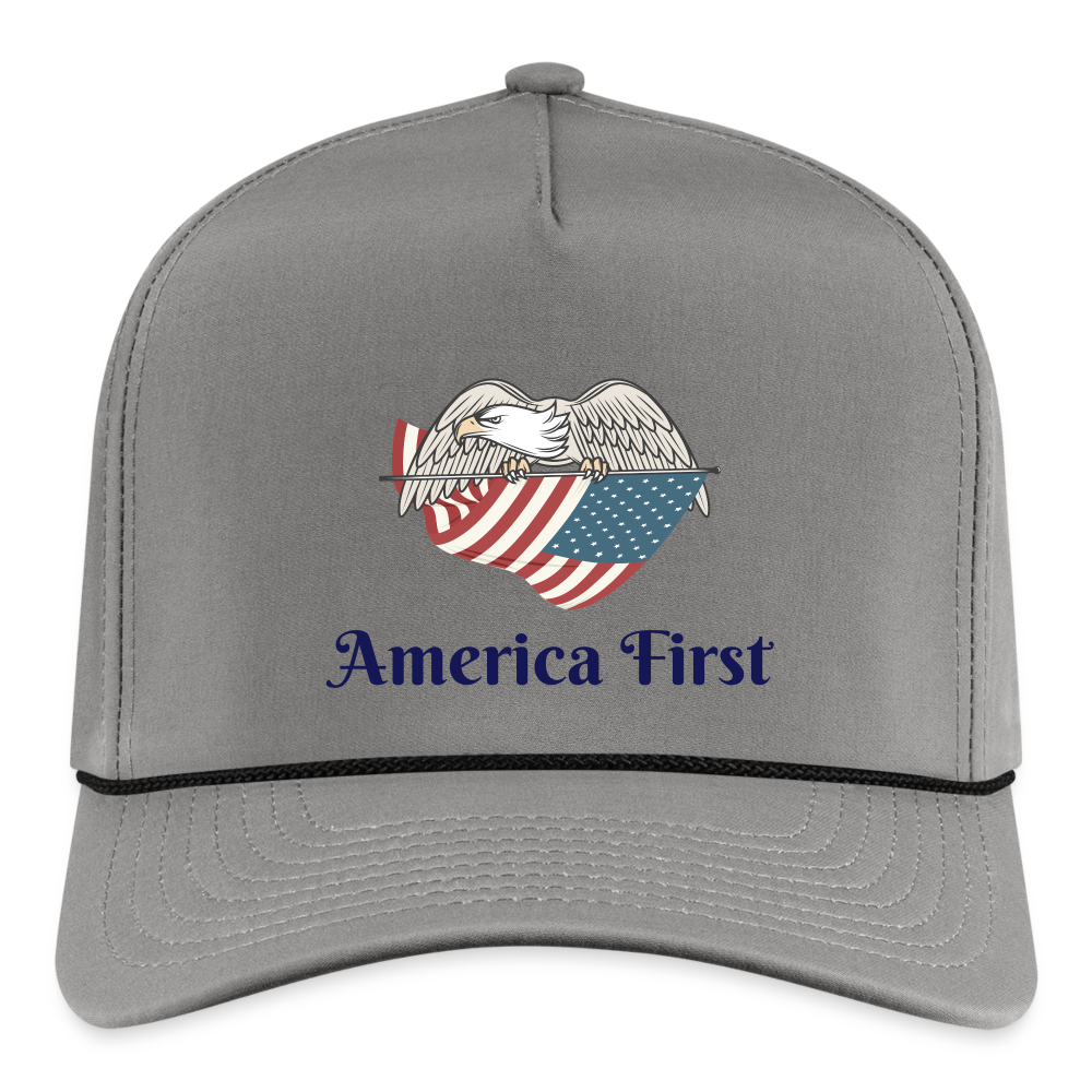 SIE CAPS"AMERICA FIRST EAGLE W/ FLAG" Original Imperial Rope Cap - gray/black