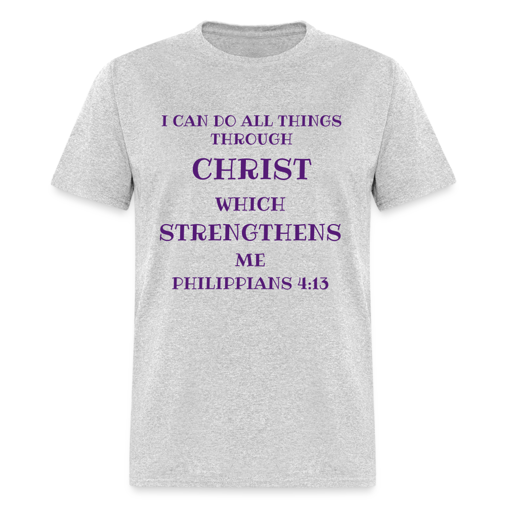 SIE CAPS PHILIPPIANS 4:13 Unisex Tee Shirts - heather gray