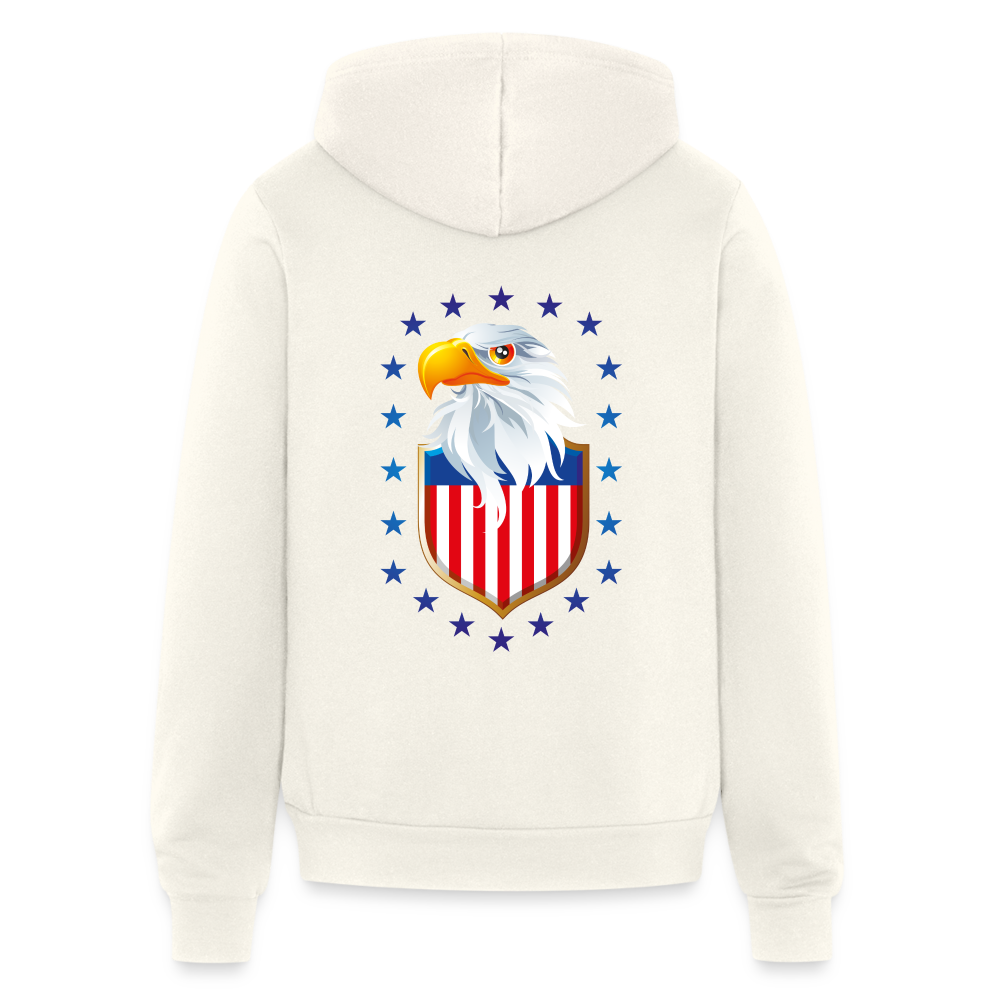 SIE CAPS "MERICAN BALD EAGLE" Bella + Canvas Unisex Full Zip Hoodie - vintage white