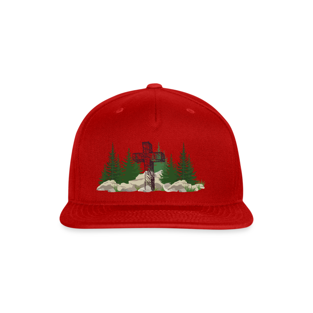 pine cross Snapback Baseball Cap - red