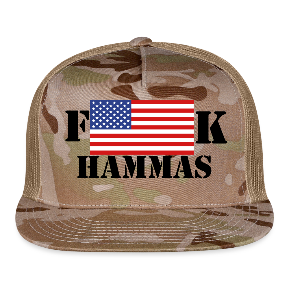 SIE CAPS "F HAMMAS" Authentic Snapback Trucker Cap - MultiCam\tan