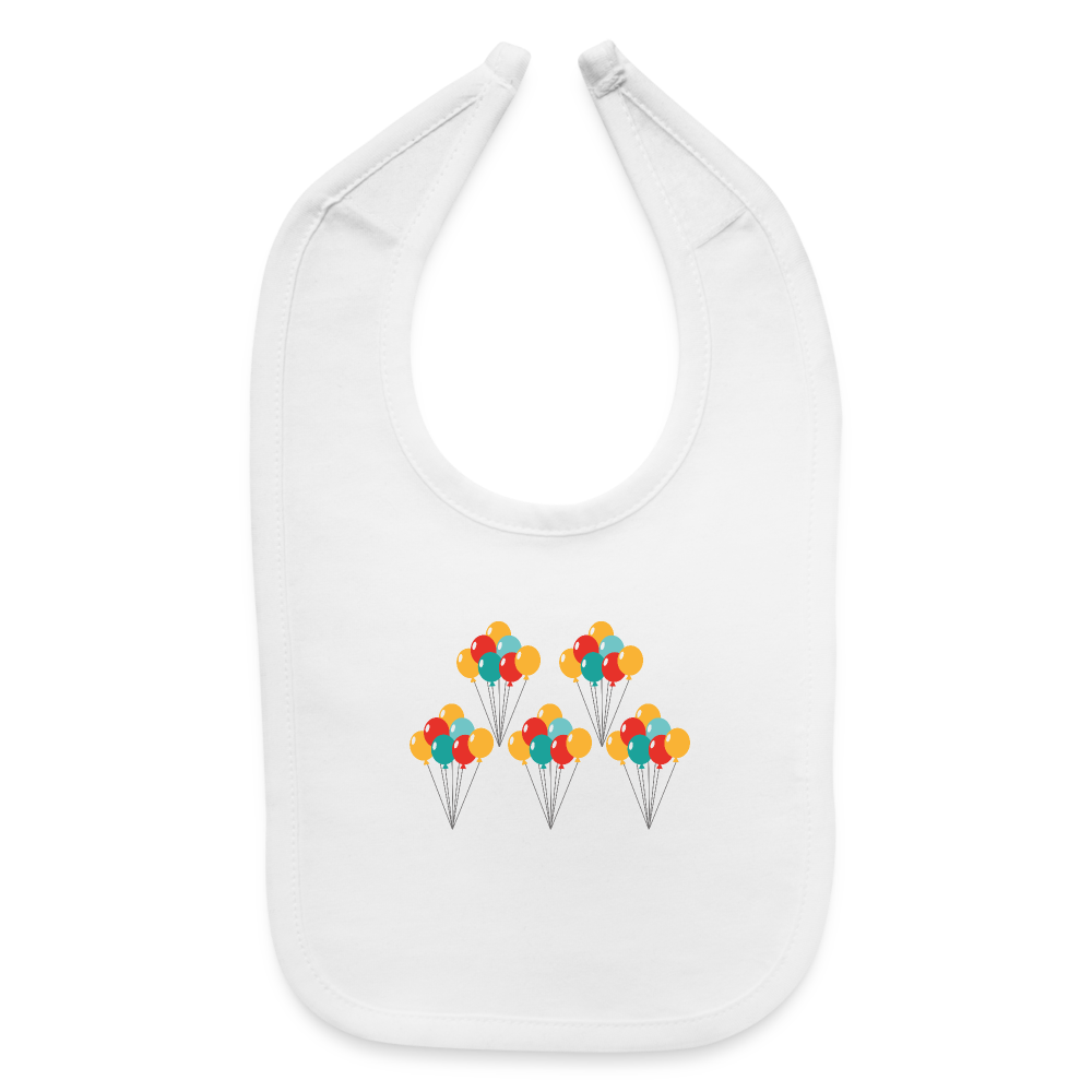 SIE CAPS "BDAY BALLOONS" Baby BibBaby Bib - white