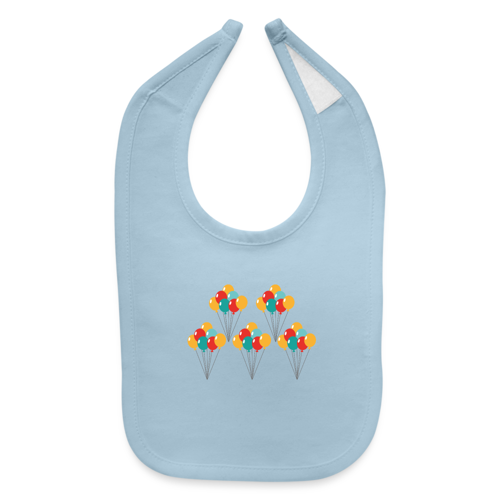 SIE CAPS "BDAY BALLOONS" Baby BibBaby Bib - light blue