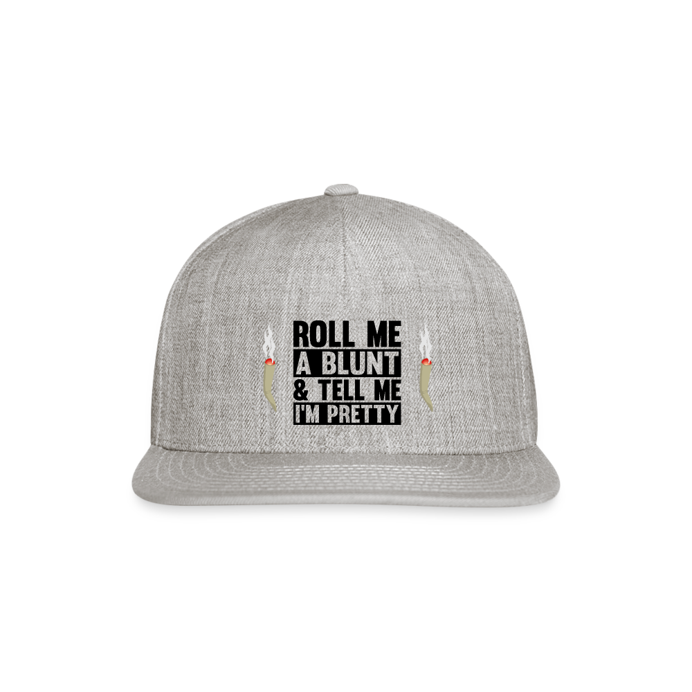 SIE CAPS "ROLL ME A BLUNT" Authentic Snapback Baseball Cap - heather gray