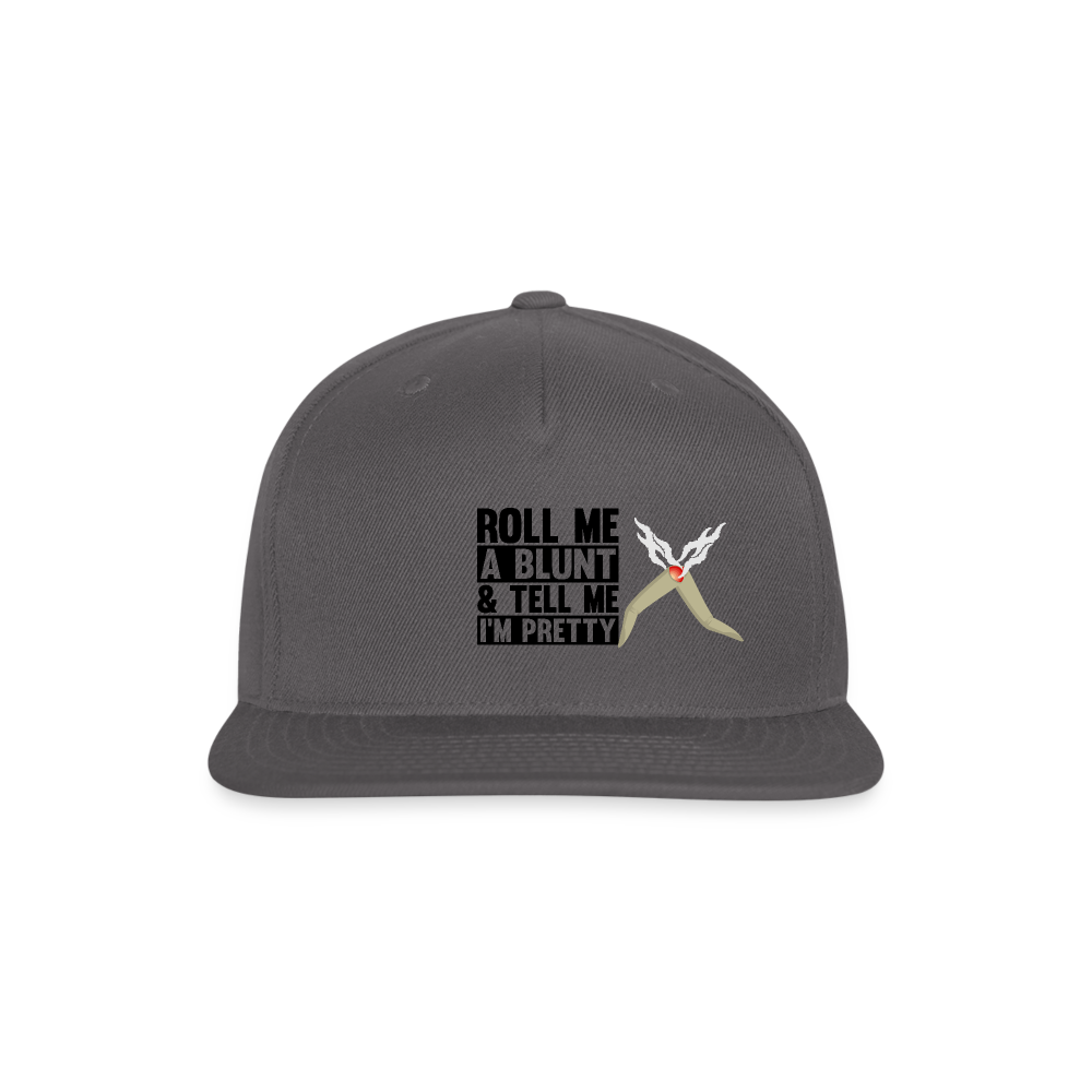"ROLL ME A BLUNT" Authentic Snapback Baseball CapSnapback Baseball Cap - dark grey